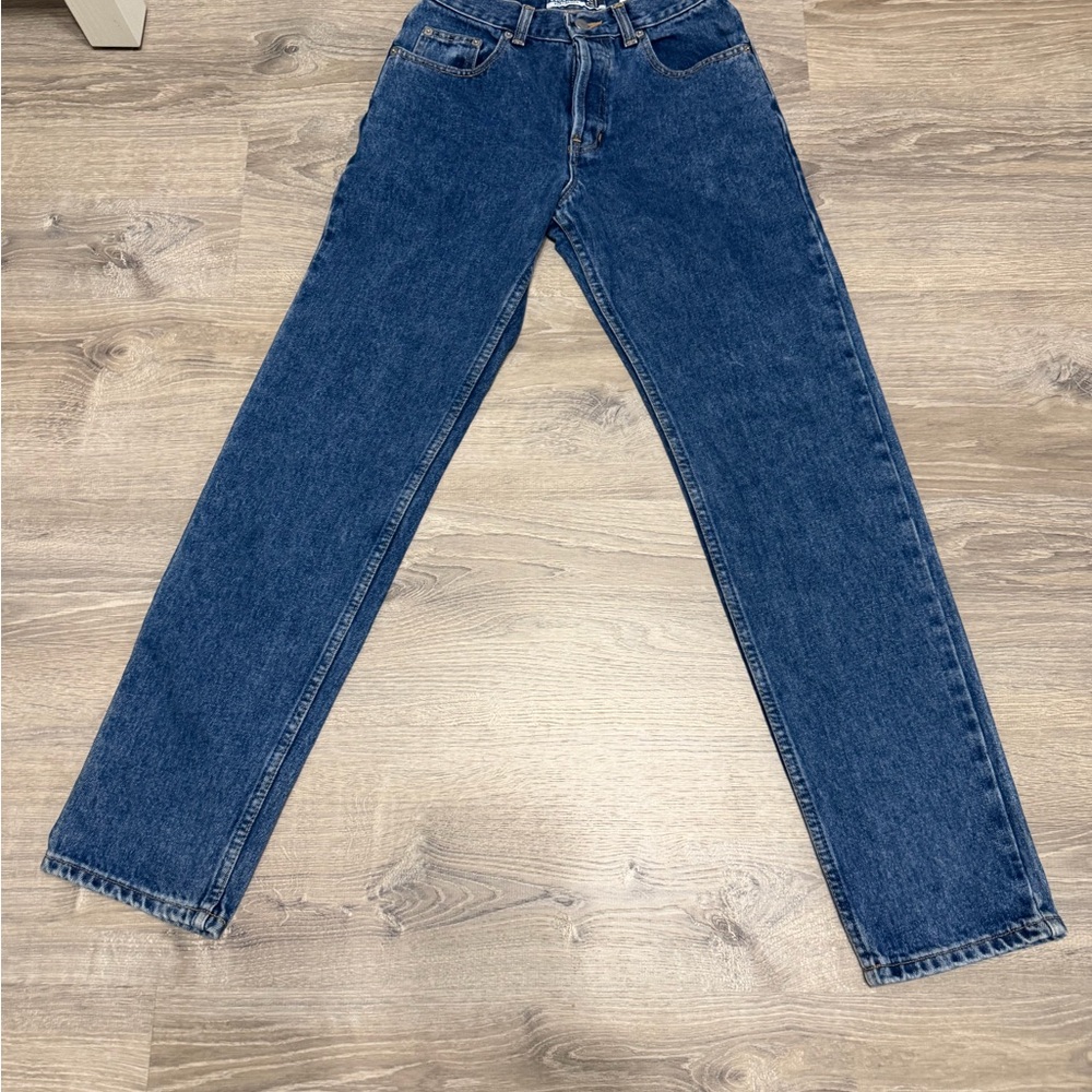 Vintage button fly GAP Women's Straight Leg Jeans in Dark Indigo